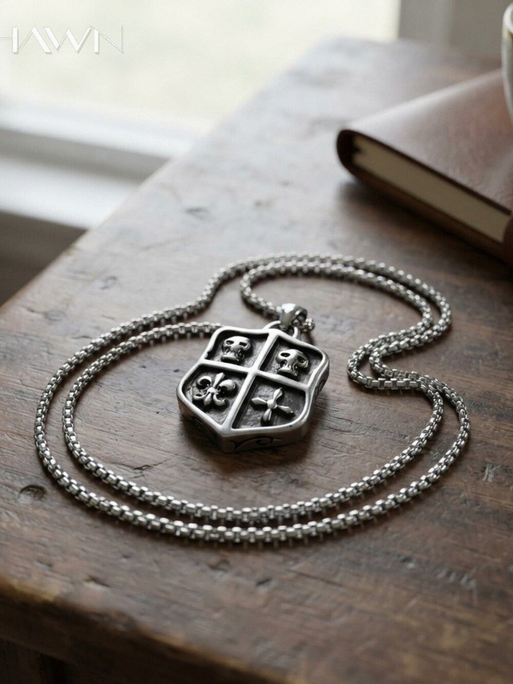 Mens Celtic Knot Skull Necklace